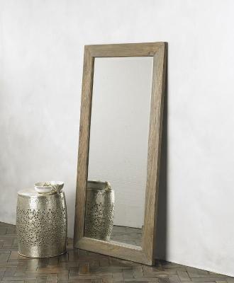 China Natural Color 40*90cm Rectangle Home Decor Cosmetic Rustic Wood Framed Mirror for sale