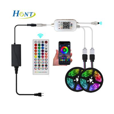 China Residential Factory Price RGB Colorful Flexible Led Line Strip Light With IR Music Sensor Controller Mobile Phone APP Remote Control for sale