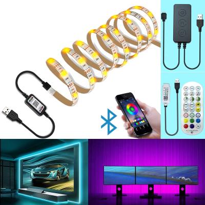 China Dc IP65 5V 30leds/m RGB USB Powered TV Backlight Lux Strip Phone APP Waterproof PC PC Background SMD 5050 LED Television With Remote Control Kit for sale