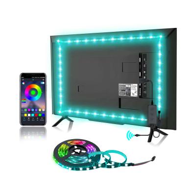 China 5050 10mm TV Backlight 5050 10mm Strip 30led IP65 Adhesive RGB TV Support RGB TV App 5V USB Adhesive Colored Remote Controller 17key RF for sale