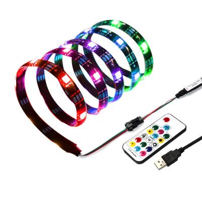 China Residential USB DC 5v Led Dreamy Color RGB Water Flow Running Music Beat 2812 Lux TV PC Background Led Strip Light For Atmosphere for sale