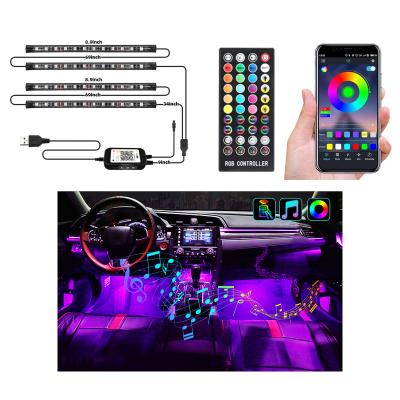 China Music Sensor Car Sound Interior 2 4 40 Key Remote Control Sound Interior RGB USB 5V 12V smd 5050 1 Led Strip Light Underbody Decoration 9 inch for sale