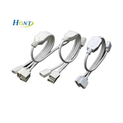 China LED Strip Light Plug In Factory 4 Pin Extension Cable 1 To 2 3 4 Ways White Black White Female Splitter Connectors For RGB Strip Light for sale