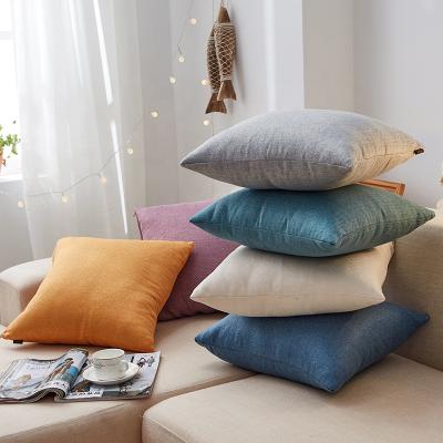 China Anti-Bacteria Cushions Linen Sofa Outdoor Cushion Cotton Pillow For Home Decor Modern Solid Printed Adults Design Contracted Style Pure Color for sale