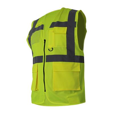 China 2021 Hot Selling Men's Vest Men's Water Proof Safety Workwear Stripe Vest Men's hivi reflective vest for sale