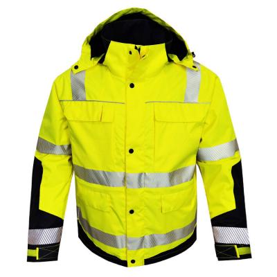 China 2021OEM new water proof design safety work men 2 in 1 safety jackets anorak jackets men hoodie padded jacket men reflecetive for sale