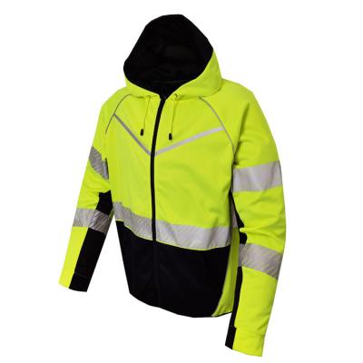 China Hivis Windproof Safety Workwear Anorak Safety Jackets Industrial Men's Hooded Jacket Wholesale Men's Reflective Jackets for sale