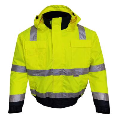 China 2021 New Water Proof OEM Design Safety Work Men 2 In 1 Poly-Oxford Anorak Jacket Men Safety Jacket Men Bomber Reflective Jacket Men for sale