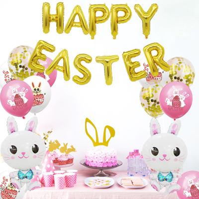 China Party Indoor Pink Baby Theme Nicro Spring Happy Easter Bunny Cupcake Topper Ornaments Decorations for sale