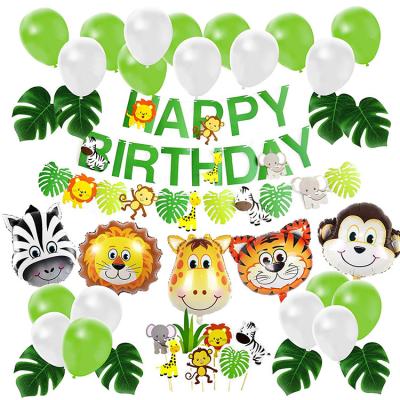 China Nicro 46 Pcs Jungle Decoration Indoor Farm Safari Animal Birthday Party Supplies for sale