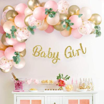 China China Nicro Pink Gold Girl Baby Shower Party Decorations Balloon Arch Garland Kit Eucalyptus Boho Greenery Vine for sale