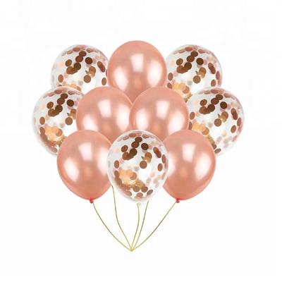 China China Nicro OEM Size 18 Inch Wedding Decoration Rose Gold Latex Confetti Balloon Set for sale