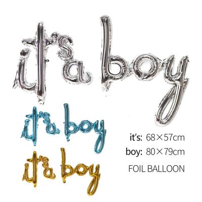 China Nicro Indoor Baby Shower It's A Boy Foil Balloon It's A Girl Letter Foil Balloon Party Decoration Birthday Foil Balloons for sale