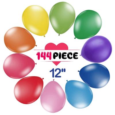 China China NICRO 144Pcs 12inch Birthday Wedding Premium Assorted Colorful Thickened Latex Party Balloons for sale