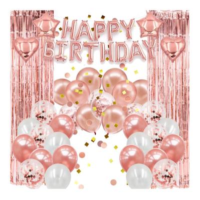 China China Nicro High Quality Kit Rose Gold Party Decorations and Baby's Birthday Banner with Latex Balloons for sale