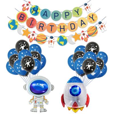 China Nicro Space Theme Party Indoor Decoration Set Latex Balloon Banner Child Birthday Party Supplies for sale