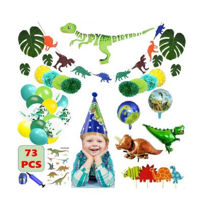 China Nicro 73 Pcs Indoor Kid Birthday Dinosaur Themed Party Decoration Set Kids Birthday Party Supplies for sale