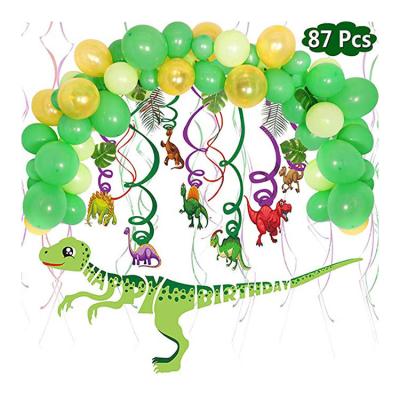 China Indoor Nicro 87 Pcs Dinosaur Birthday Party Hanging Swirls Balloon Garland Decoration Supplies for sale