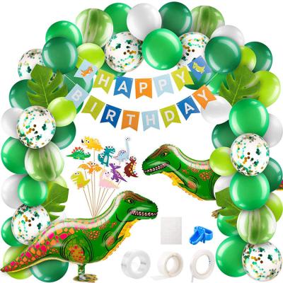 China Indoor Nicro 157 Pcs Dinosaur Jungle Theme Balloon Banner Garland Party Decorations Boys Toddlers Boys Toddlers for sale