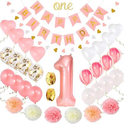 China Kid Indoor Pink NICRO Theme Birthday Set 1st Party Decoration For Girl for sale