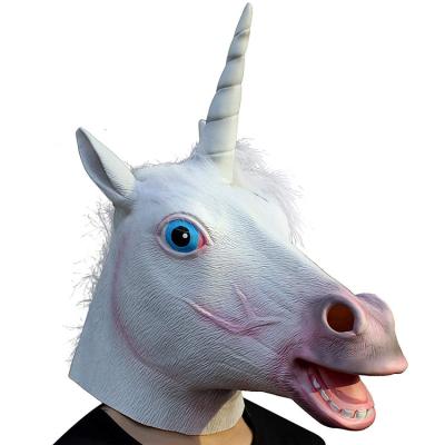 China China Nicro Luxury Novelty Costume Animal Head Halloween Unicorn Party Latex Mask for sale