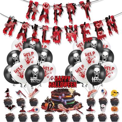 China China Nicro Dread Halloween Party Supplies Bloody Halloween Banner Balloon Cake Topper Holiday Theme Party Halloween Decoration for sale