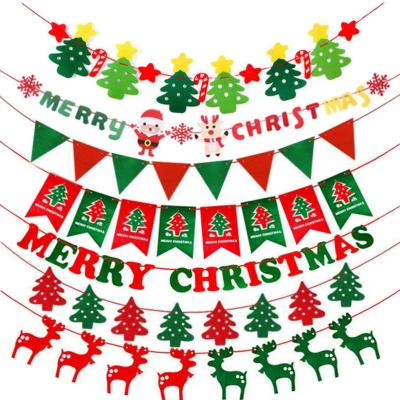 China Classic Fireplace Decoration Nicro Christmas Banner Hanging Christmas Party Supplies Merry Christmas Banner for sale