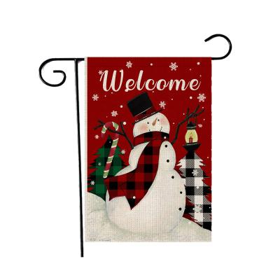 China Classic Custom Nicro Xmas Yard Decoration Double Sided Outdoor Garden Flag Banner Decoration Garden Flags With Pole for sale