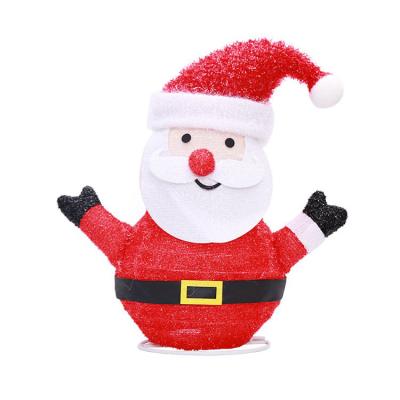 China Eco-friendly Nicro Christmas Snowman Plush Toys Christmas Ornaments Decoration For Folding Doll LED Lighting for sale