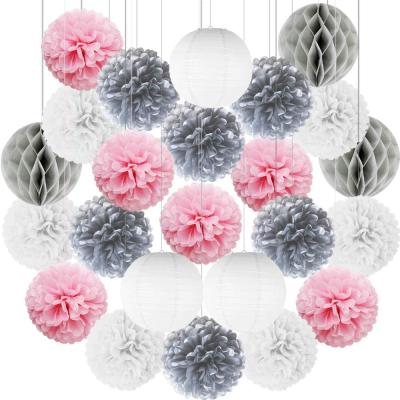 China China Nicro White Pink Rose Large Gold Jumbo Paper for Party Wedding Decor Pompom Decor Kids Paper Crafts for sale