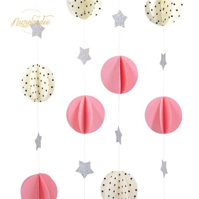 China Wedding Nicro Honeycomb Ball Decorative Paper Garland Holiday Wall Hanging Party Decorations Wholesale Indoor Outdoor Home Supplies for sale