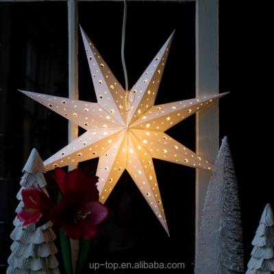 China Indoor Custom Paper Lantern Star Paper Lantern Multi Color LED Nicro Size Christmas White Paper Light Christmas Paper Star Lantern for sale