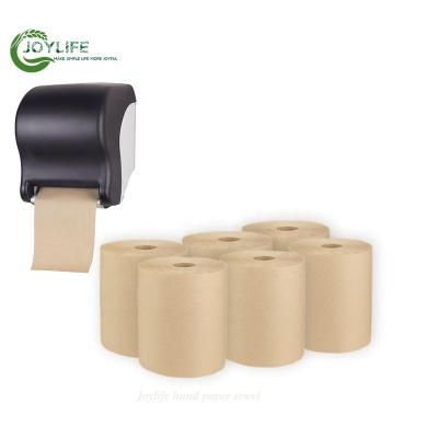 China Hot Selling Recycled Pulp Brown Color Hand Paper Towels Recycle Pulp Toilet Paper Raw Material Paper Towel Rolls for sale