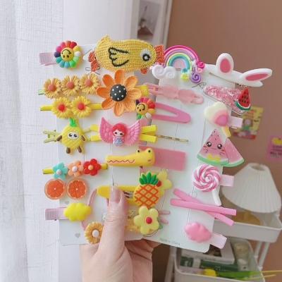 China Cute Rainbow Kids Hairpins Girls Hair Clips Bobby Pin Baby Hair Clips Colorful Cartoon Fashion Kids Hair Accessories for sale