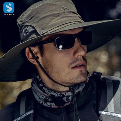 China Custom Sport Fashion Hat Sun Protection Outdoor Fishing Men Waterproof Nylon Black Bucket Hats With String for sale