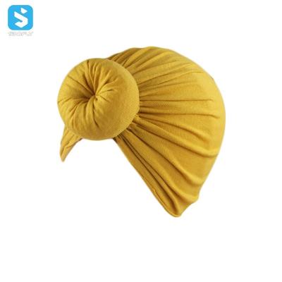 China Other Baby Turbans Custom Soft Plain Knotted Baby Turban Headwrap 100% Cotton Turbans For Baby Sleep for sale