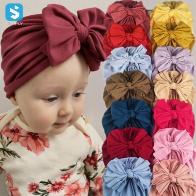 China Other Newborn Baby Bow Turban Infant Girl Beanie Hat Headwrap Headbands Baby Winter Hair Accessories Turban Baby Bow Turban for sale