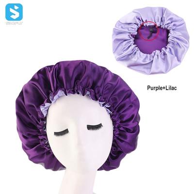 China Custom Mommy and Me Cowl Double Layer Cowl Hat Character Logo Women Sleeping Cowls and Satin Hair Wraps for sale