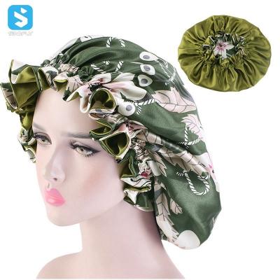 China Custom Designer Character Designer Sleeping Beanies Hat Double Layer Satin Hair Hood For Women for sale