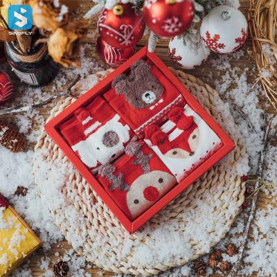 China QUICK DRY Wholesale Gift Box Compression Christmas Funny Christmas Kids Women Cotton Calcetines Merry Christmas Socks for sale