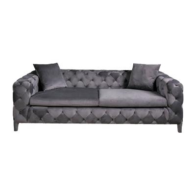 China Velvet Tufted Button Style Chesterfield Style Signature Back Sofa For Living Room Loveseats for sale