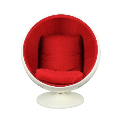 China High Quality Molded Fiberglass Shell S.G.S Certificate Clear Red Color Ball Chair for sale