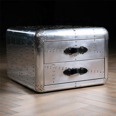 China Stocked Alum Sheet Cover Black Fabric Two Drawer Storage Trunk Box for sale