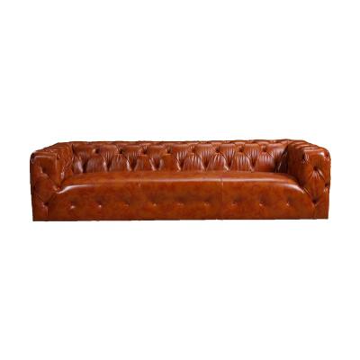 China Living Room Sofa Foshan Hot Sale Furniture Used Chesterfield Foam Leather Sofa for sale