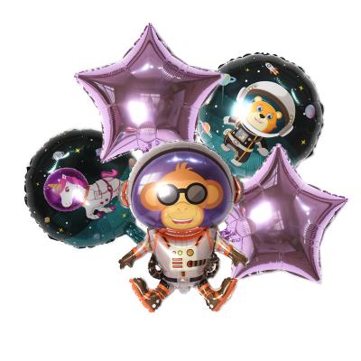 China 5 PCS Rocket Self-sealing Astronaut Foil Balloons Astronaut Foil Mylar Balloons for Outer Space Party Kids Birthday Party Baby Themed Display for sale