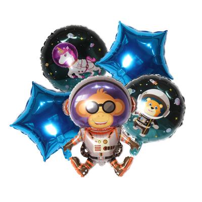 China 5Pcs Outer Space Party Balloons Boy Birthday Baby Shower Theme Baby Shower Self-sealing Party Supplies Decoration for sale