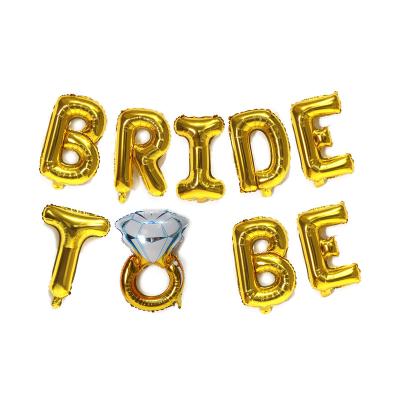 China Wholesale Decoration Wedding Bride To Be Miss To Mrs Letter Shape Diamond Ring Foil Balloon For Wedding Party Decoration for sale