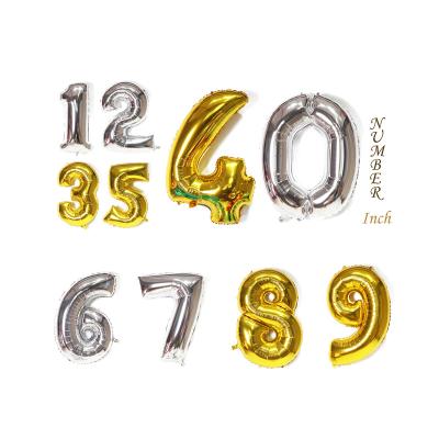 China 40 Inch High Quality Number Gold Foil Gift Toy Balloons Giant Numbers Balloon Helium For Baby Shower Birthday Party Wedding Decoration for sale