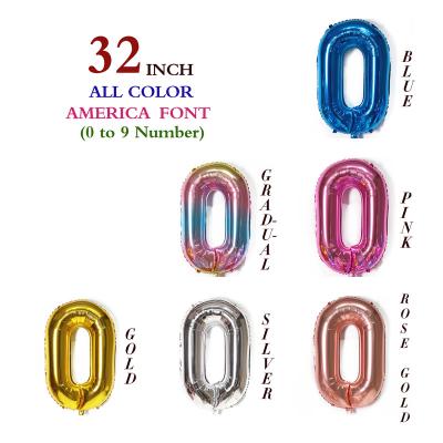 China Party Decoration 32 Inch High Quality Gold Foil Balloons Giant Numbers Balloon Helium For Baby Shower Birthday Party Wedding Decoration for sale