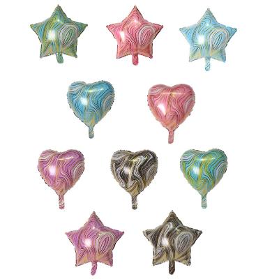 China Gift Toy 18inch Star Agate Helium Foil Balloons Birthday Wedding Decoration Balloons/Heart Balloon for sale